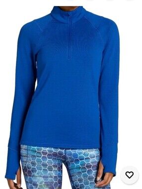 DSG NWT Activewear Women Blue SM Brave The Cold Thumb Hole Sleeve Quarter Zip